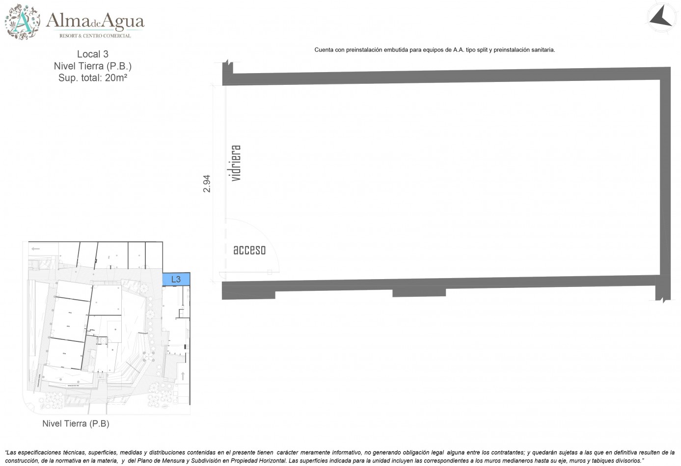 Local en alquiler PASEO COMERCIAL ALMA DE AGUA -  Federacion -Entre Rios. 